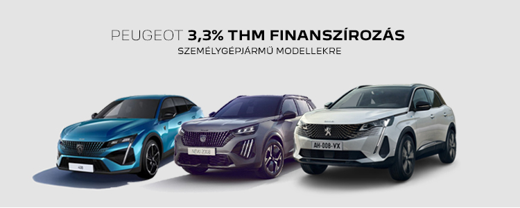 Peugeot modellek 3,3% THM finanszírozással