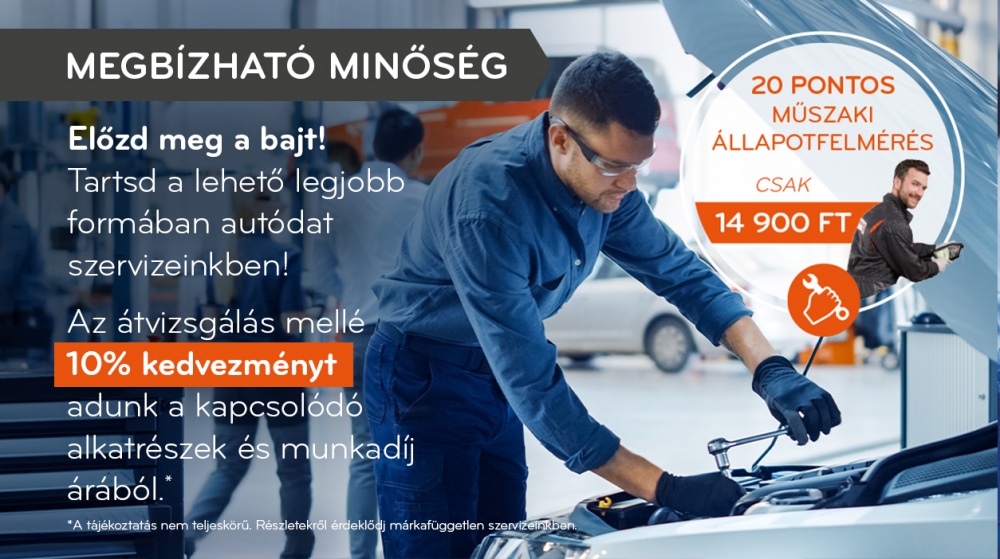 20 pontos műszaki átvizsgálás a biztonságos autózásért