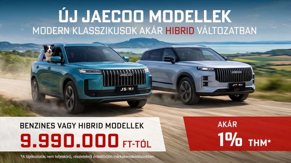 Jaecoo modellek már 9 990 000 Ft-tól