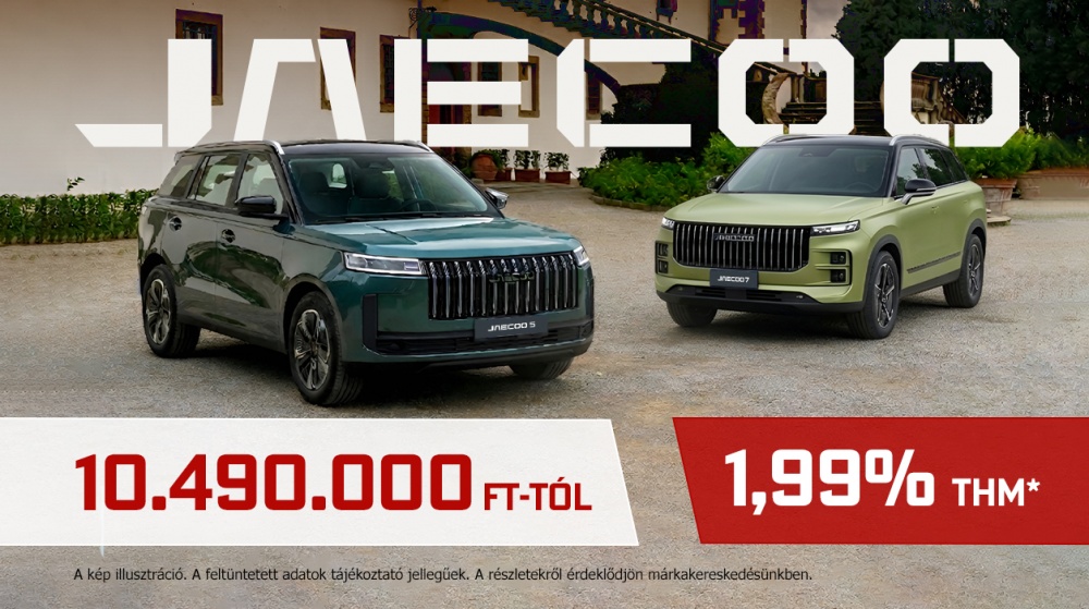 Jaecoo modellek már 10 490 000 Ft-tól