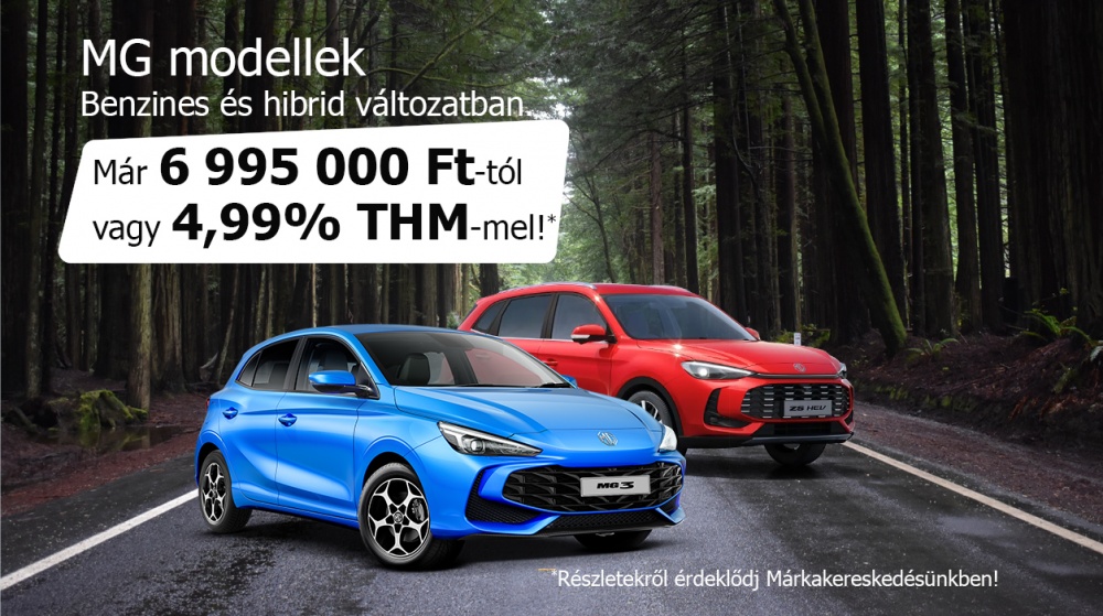 MG modellek 6 995 000 Ft-tól vagy 4,99% THM-mel!