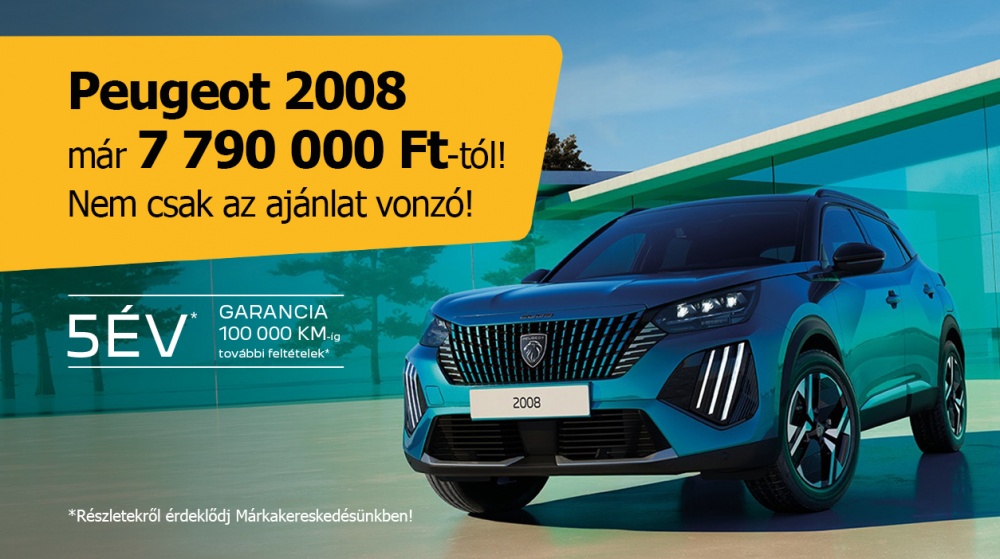 Peugeot 2008 már 7 790 000 Ft-tól!